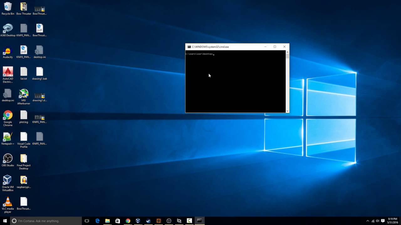 open a command prompt in windows 10